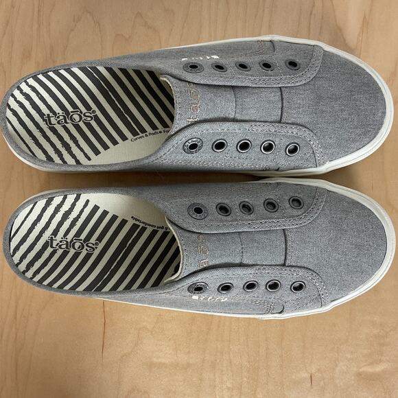 Taos Women's Footwear EZ Soul Canvas Slip On Sneakers in Gray Size 7.5 - Picture 8 of 10